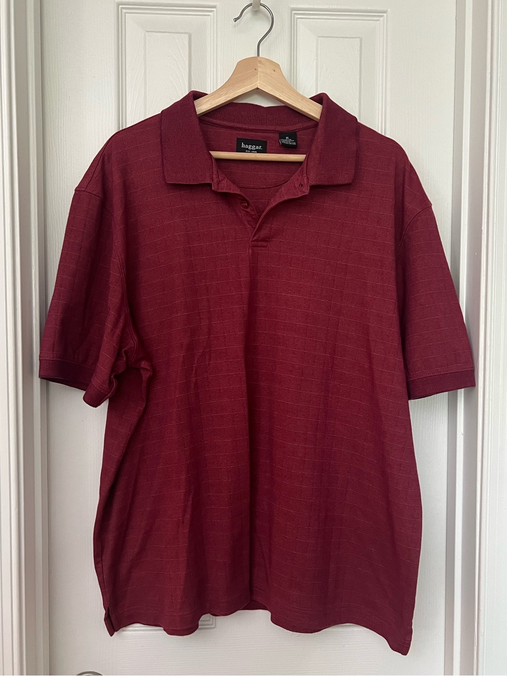 Haggar Men’s Grid Pattern Polo Shirt